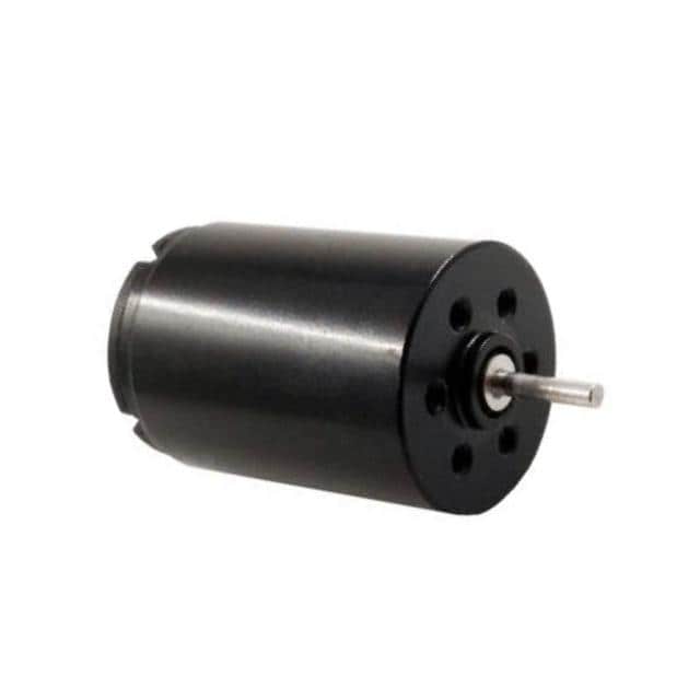 Small black electric DC motor isolated on white.