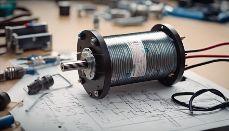 Electric motor on engineering schematic diagrams.