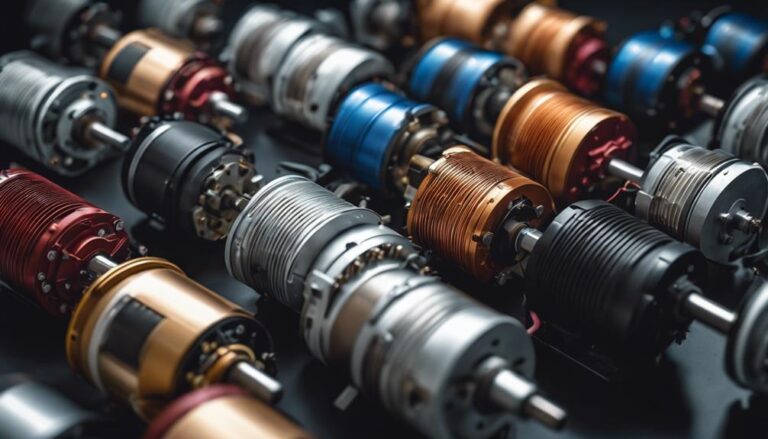 Colorful collection of tattoo machine motors.