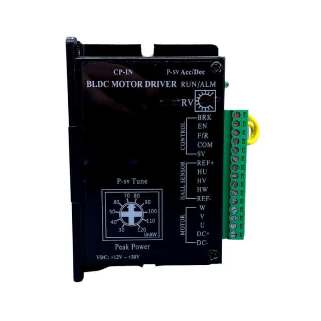 Black BLDC motor driver with control panel and connectors