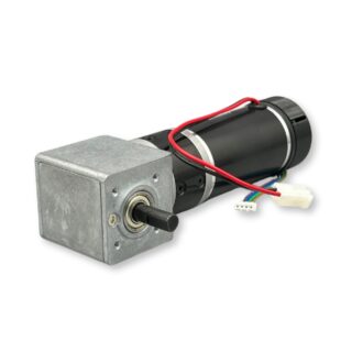 Electric gear motor with encoder and wires