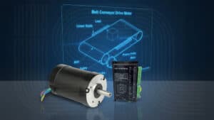 Belt conveyor drive motor with control circuit