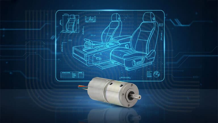 Electric motor for car seat adjustment technology.